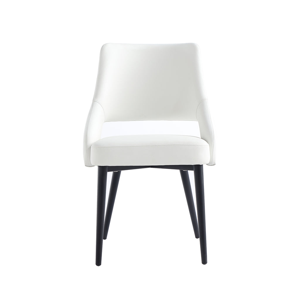 Manhattan Comfort Tremont Modern Vegan Leather Metal Dining Chair in White
