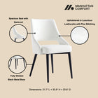 Manhattan Comfort Tremont Modern Vegan Leather Metal Dining Chair in White