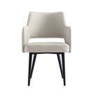 Manhattan Comfort Tremont Modern Vegan Leather Metal Armchair in Stone Gray