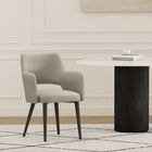 Manhattan Comfort Tremont Modern Vegan Leather Metal Armchair in Stone Gray