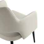 Manhattan Comfort Tremont Modern Vegan Leather Metal Armchair in Stone Gray