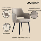 Manhattan Comfort Tremont Modern Vegan Leather Metal Armchair in Taupe