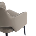 Manhattan Comfort Tremont Modern Vegan Leather Metal Armchair in Taupe