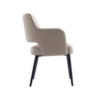 Manhattan Comfort Tremont Modern Vegan Leather Metal Armchair in Taupe