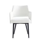 Manhattan Comfort Tremont Modern Vegan Leather Metal Armchair in White