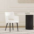 Manhattan Comfort Tremont Modern Vegan Leather Metal Armchair in White