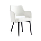 Manhattan Comfort Tremont Modern Vegan Leather Metal Armchair in White