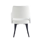 Manhattan Comfort Tremont Modern Vegan Leather Metal Armchair in White