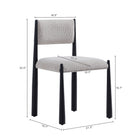 Manhattan Comfort Lennor Mid-Century Modern Boucle Metal Side Chair in Champagne - Set of 2
