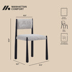 Manhattan Comfort Lennor Mid-Century Modern Boucle Metal Side Chair in Champagne - Set of 2