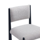 Manhattan Comfort Lennor Mid-Century Modern Boucle Metal Side Chair in Champagne - Set of 2