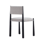 Manhattan Comfort Lennor Mid-Century Modern Boucle Metal Side Chair in Champagne - Set of 2