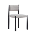 Manhattan Comfort Lennor Mid-Century Modern Boucle Metal Side Chair in Champagne - Set of 2