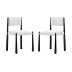 Manhattan Comfort Lennor Mid-Century Modern Boucle Metal Side Chair in Cream - Set of 2