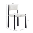 Manhattan Comfort Lennor Mid-Century Modern Boucle Metal Side Chair in Cream - Set of 2