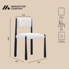 Manhattan Comfort Lennor Mid-Century Modern Boucle Metal Side Chair in Cream - Set of 2