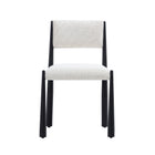Manhattan Comfort Lennor Mid-Century Modern Boucle Metal Side Chair in Cream - Set of 2