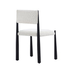 Manhattan Comfort Lennor Mid-Century Modern Boucle Metal Side Chair in Cream - Set of 2