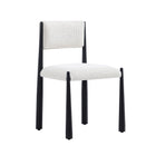 Manhattan Comfort Lennor Mid-Century Modern Boucle Metal Side Chair in Cream - Set of 2