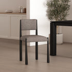 Manhattan Comfort Lennor Mid-Century Modern Boucle Metal Side Chair in Mushroom - Set of 2
