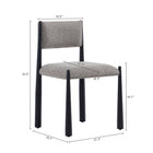 Manhattan Comfort Lennor Mid-Century Modern Boucle Metal Side Chair in Mushroom - Set of 2