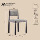 Manhattan Comfort Lennor Mid-Century Modern Boucle Metal Side Chair in Mushroom - Set of 2