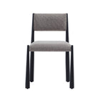 Manhattan Comfort Lennor Mid-Century Modern Boucle Metal Side Chair in Mushroom - Set of 2