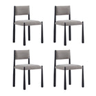 Manhattan Comfort Lennor Mid-Century Modern Boucle Metal Side Chair in Mushroom - Set of 2