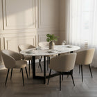 Manhattan Comfort Looma Contemporary Modern Vegan Leather Metal Side Chair in Stone Gray - Set of 2