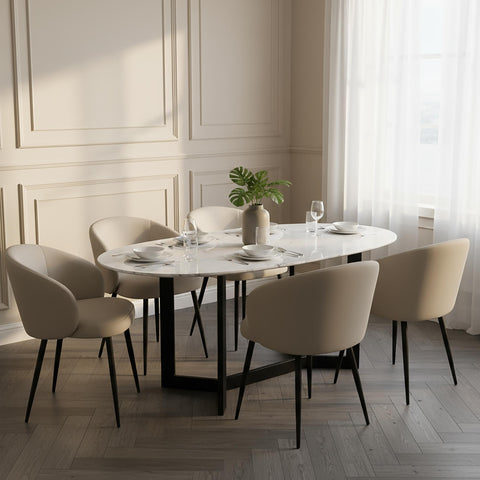 Manhattan Comfort Looma Contemporary Modern Vegan Leather Metal Side Chair in Stone Gray - Set of 2