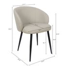 Manhattan Comfort Looma Contemporary Modern Vegan Leather Metal Side Chair in Stone Gray - Set of 2