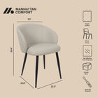 Manhattan Comfort Looma Contemporary Modern Vegan Leather Metal Side Chair in Stone Gray - Set of 2