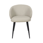 Manhattan Comfort Looma Contemporary Modern Vegan Leather Metal Side Chair in Stone Gray - Set of 2