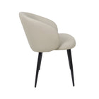 Manhattan Comfort Looma Contemporary Modern Vegan Leather Metal Side Chair in Stone Gray - Set of 2
