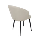Manhattan Comfort Looma Contemporary Modern Vegan Leather Metal Side Chair in Stone Gray - Set of 2