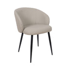 Manhattan Comfort Looma Contemporary Modern Vegan Leather Metal Side Chair in Stone Gray - Set of 2