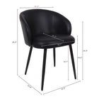Manhattan Comfort Looma Contemporary Modern Vegan Leather Metal Side Chair in Black - Set of 2