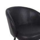 Manhattan Comfort Looma Contemporary Modern Vegan Leather Metal Side Chair in Black - Set of 2