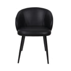 Manhattan Comfort Looma Contemporary Modern Vegan Leather Metal Side Chair in Black - Set of 2