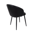 Manhattan Comfort Looma Contemporary Modern Vegan Leather Metal Side Chair in Black - Set of 2