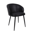 Manhattan Comfort Looma Contemporary Modern Vegan Leather Metal Side Chair in Black - Set of 2