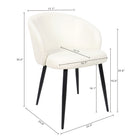 Manhattan Comfort Looma Contemporary Modern Vegan Leather Metal Side Chair in Ivory - Set of 2