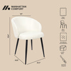 Manhattan Comfort Looma Contemporary Modern Vegan Leather Metal Side Chair in Ivory - Set of 2