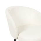Manhattan Comfort Looma Contemporary Modern Vegan Leather Metal Side Chair in Ivory - Set of 2