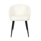 Manhattan Comfort Looma Contemporary Modern Vegan Leather Metal Side Chair in Ivory - Set of 2