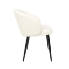 Manhattan Comfort Looma Contemporary Modern Vegan Leather Metal Side Chair in Ivory - Set of 2