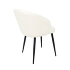 Manhattan Comfort Looma Contemporary Modern Vegan Leather Metal Side Chair in Ivory - Set of 2