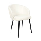 Manhattan Comfort Looma Contemporary Modern Vegan Leather Metal Side Chair in Ivory - Set of 2