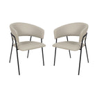 Manhattan Comfort Slate Contemporary Modern Vegan Leather Metal Armchair in Stone Gray - Set of 2