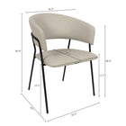 Manhattan Comfort Slate Contemporary Modern Vegan Leather Metal Armchair in Stone Gray - Set of 2